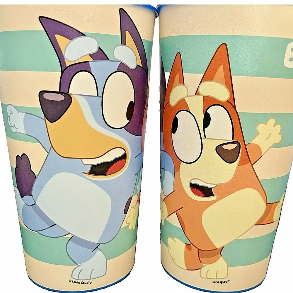 BLUEY BINGO Reusable 16 Ounce Plastic Tumbler Cups 6 PIECE LOT NEW